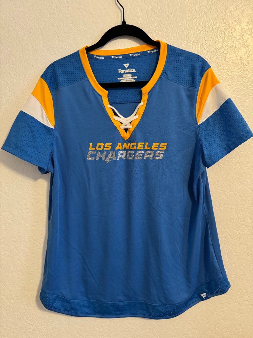 Fanatics Los Angeles Chargers Lace Up Jersey Shirt XL